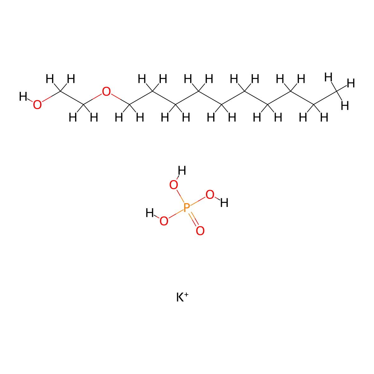 poly(oxy-1,2-ethanediyl), alpha-decyl-omega-hydroxy-, phosphate, potassium salt molecular structure, CAS 68070-99-5