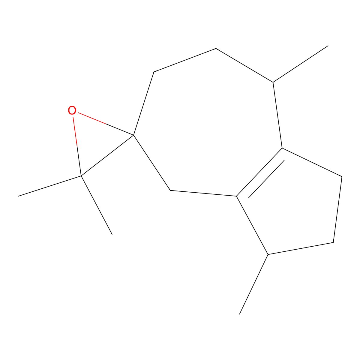 Azulene, 1,2,3,4,5,6,7,8-octahydro-1,4-dimethyl-7-(1-methylethylidene)-, monoepoxide molecular structure, CAS 68071-23-8