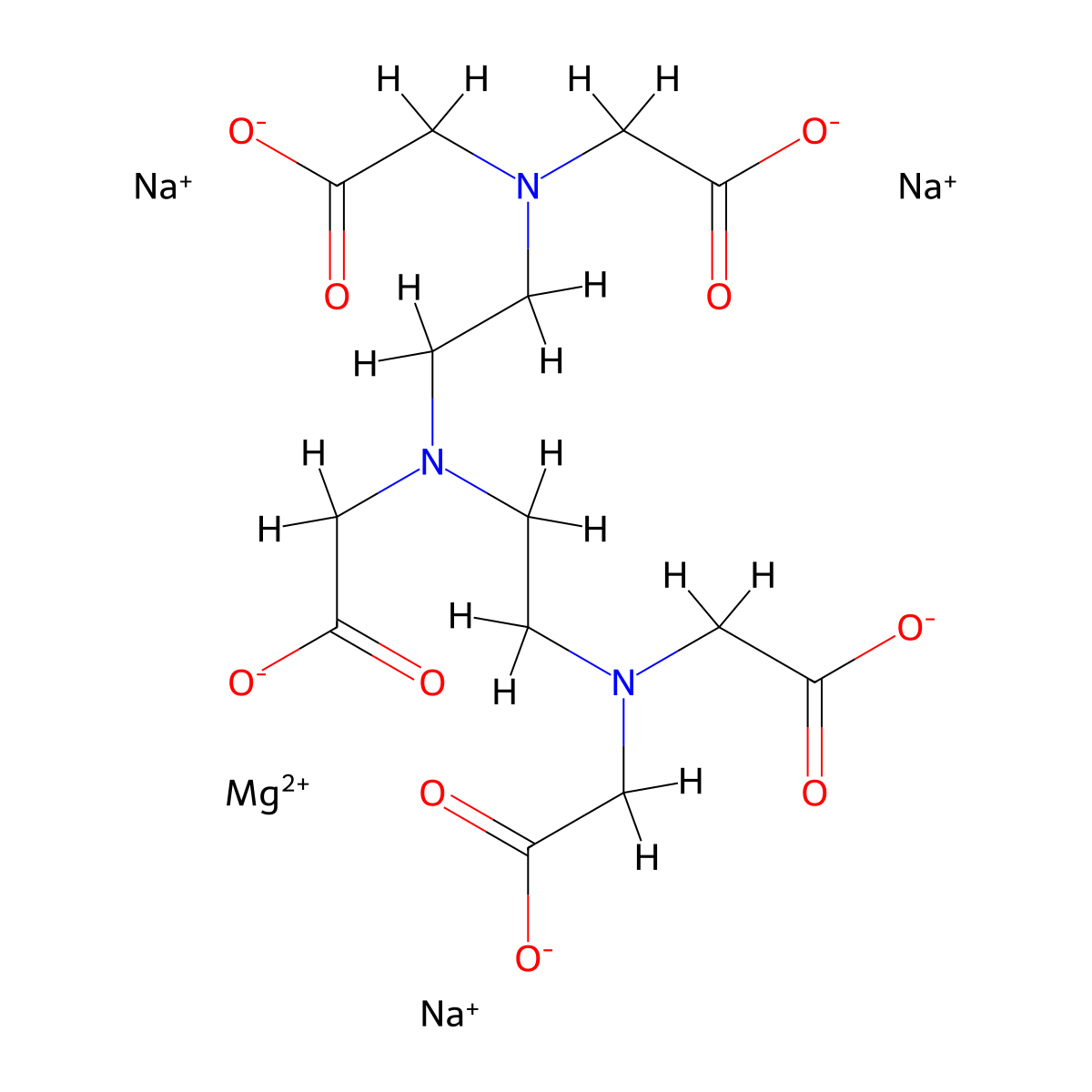 Magnesate(3-), (N,N-bis(2-(((carboxy-kappaO)methyl)(carboxymethyl)amino-kappaN)ethyl)glycinato(5-)-kappaN,kappaO)-, sodium (1:3) molecular structure, CAS 68081-74-3