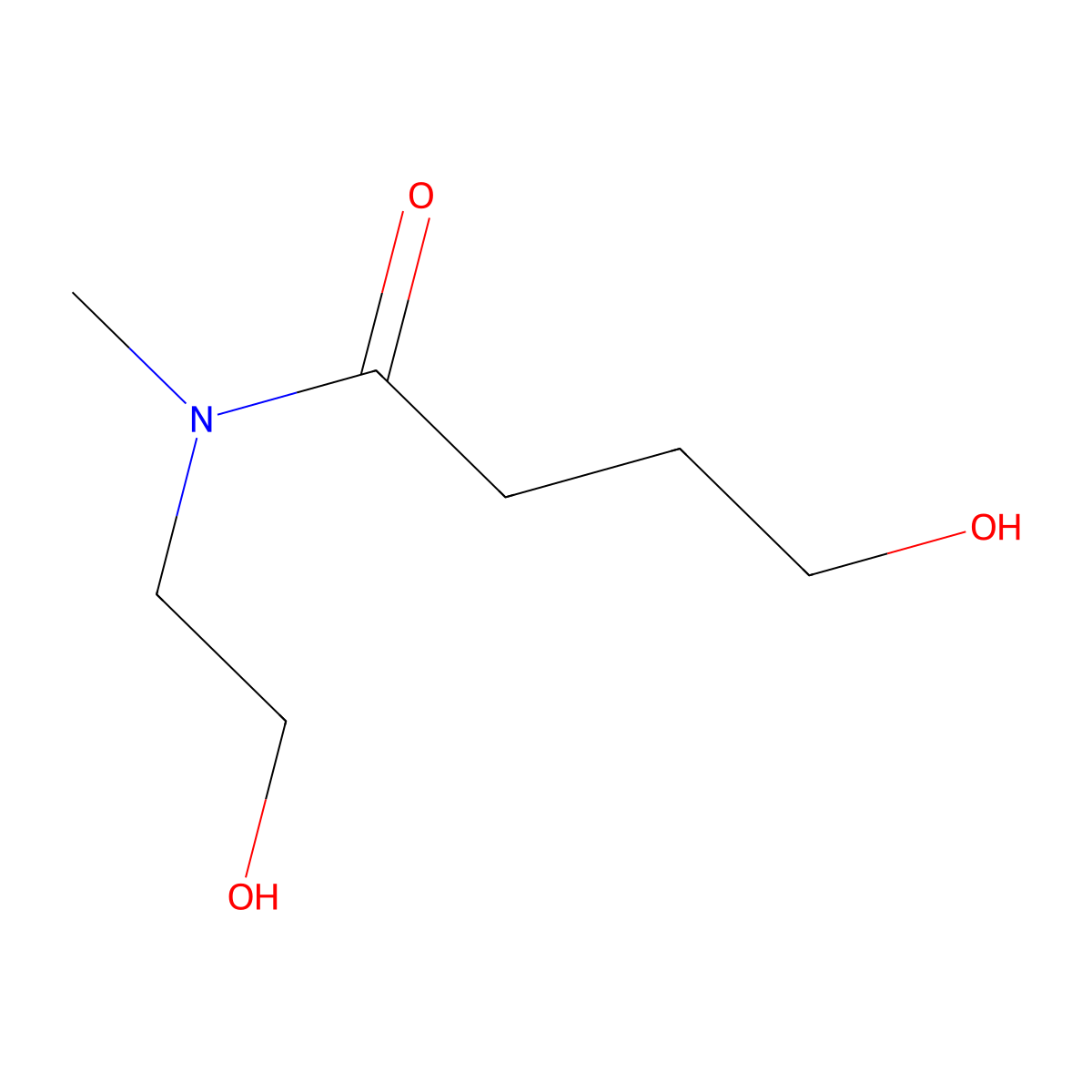 Butanamide, 4-hydroxy-N-(2-hydroxyethyl)-N-methyl- molecular structure, CAS 68083-83-0