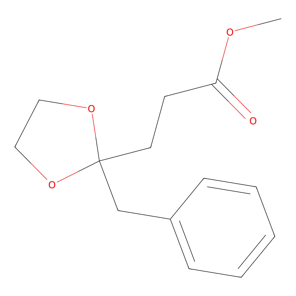 1,3-Dioxolane-2-propanoic acid, 2-(phenylmethyl)-, methyl ester molecular structure, CAS 68084-00-4