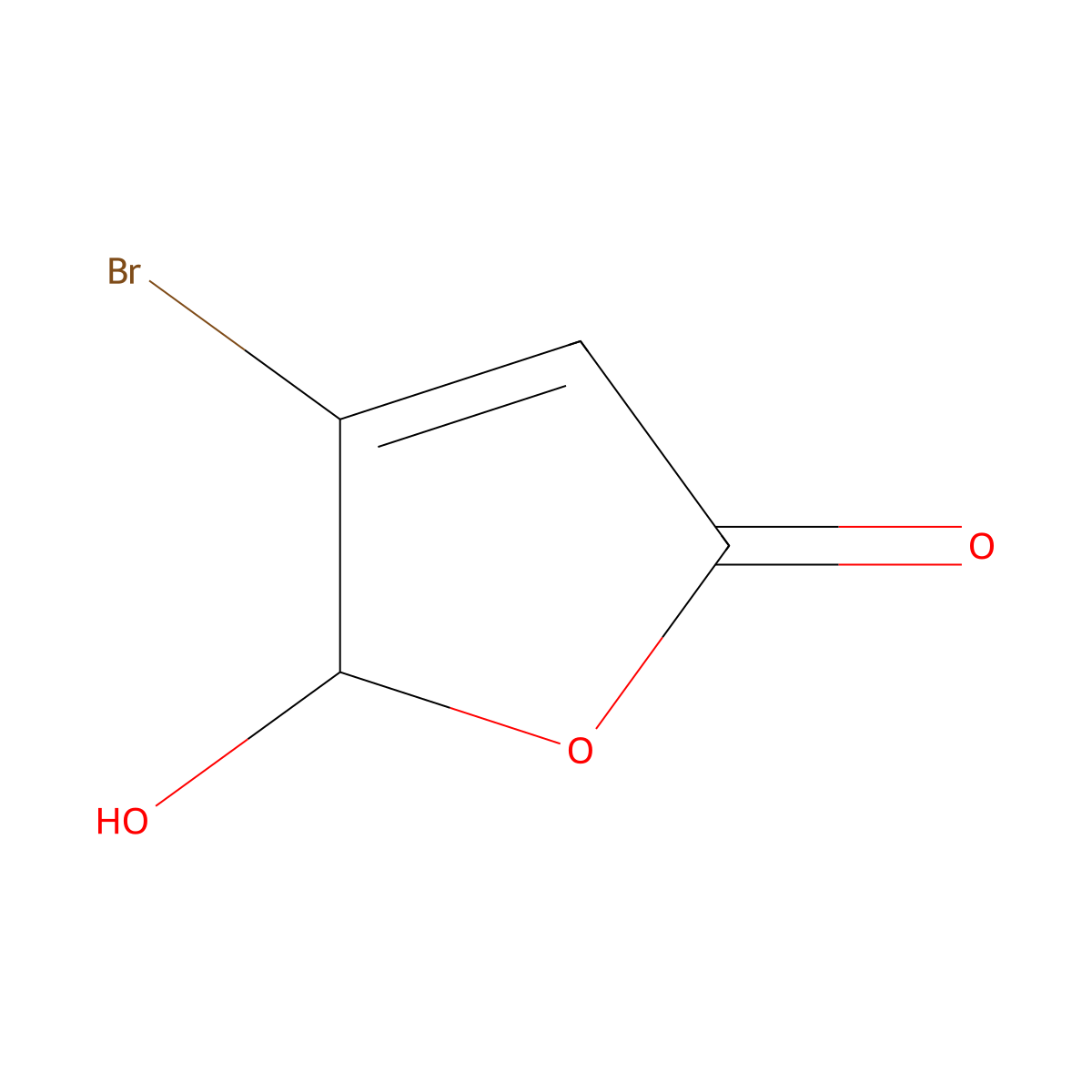 2(5H)-Furanone, 4-bromo-5-hydroxy- molecular structure, CAS 68085-53-0