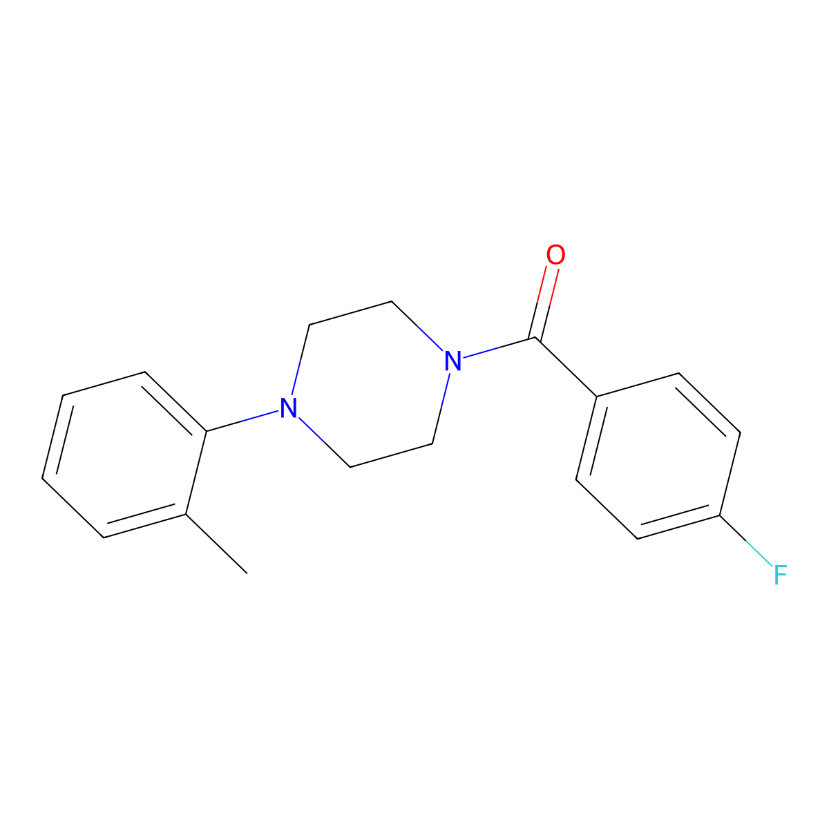 4-Fluorophenyl 4-(2-methylphenyl)piperazinyl ketone molecular structure, CAS 680868-67-1