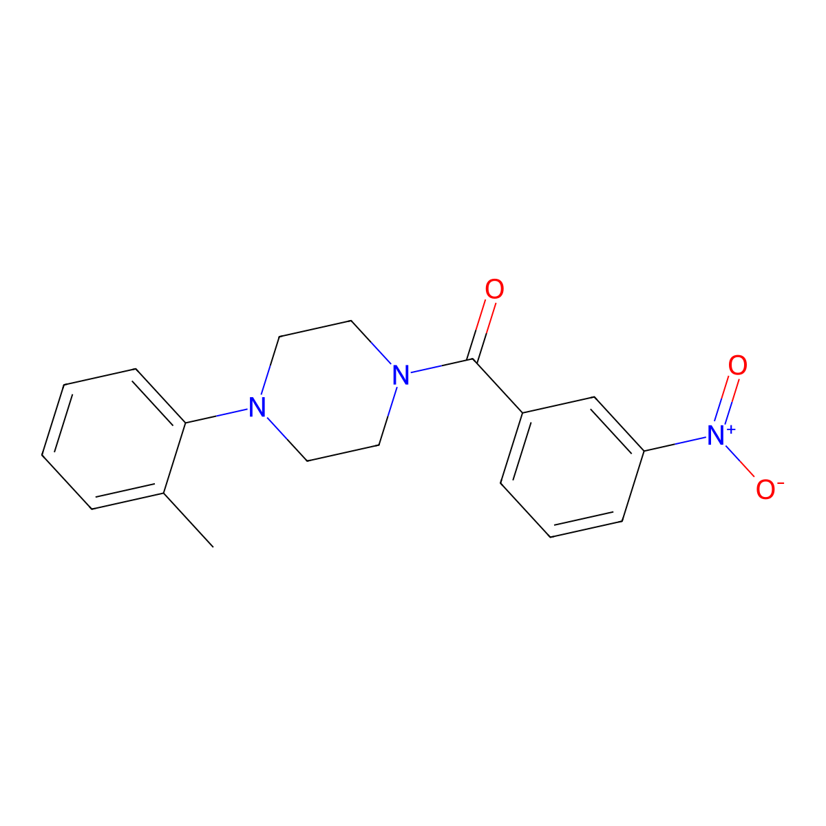4-(2-Methylphenyl)piperazinyl 3-nitrophenyl ketone molecular structure, CAS 680868-72-8