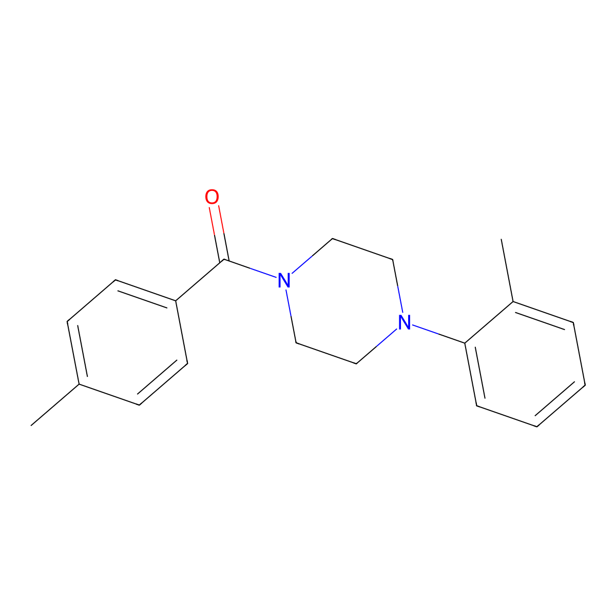 4-Methylphenyl 4-(2-methylphenyl)piperazinyl ketone molecular structure, CAS 680868-73-9