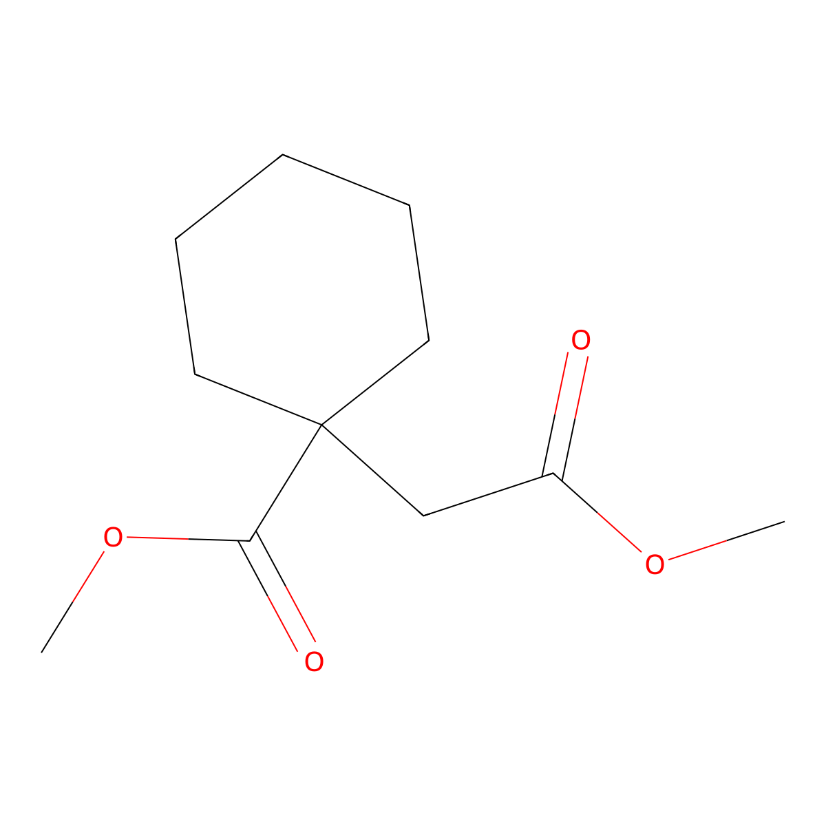 Methyl 1-(methoxycarbonylmethyl)cyclohexane-1-carboxylate molecular structure, CAS 68089-52-1