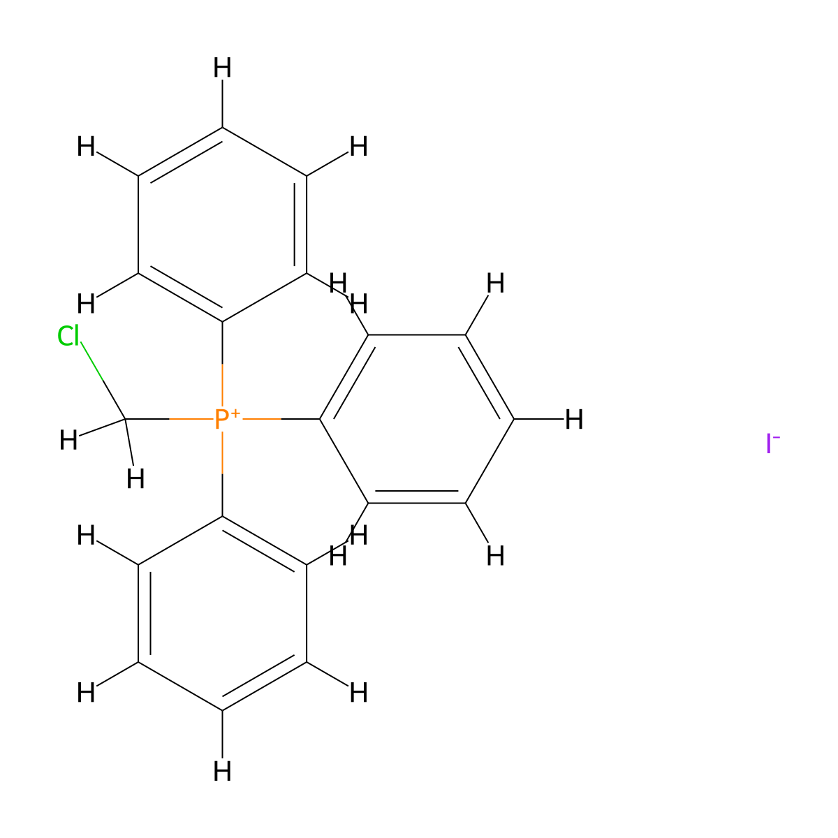 (Chloromethyl)(triphenyl)phosphanium iodide molecular structure, CAS 68089-86-1