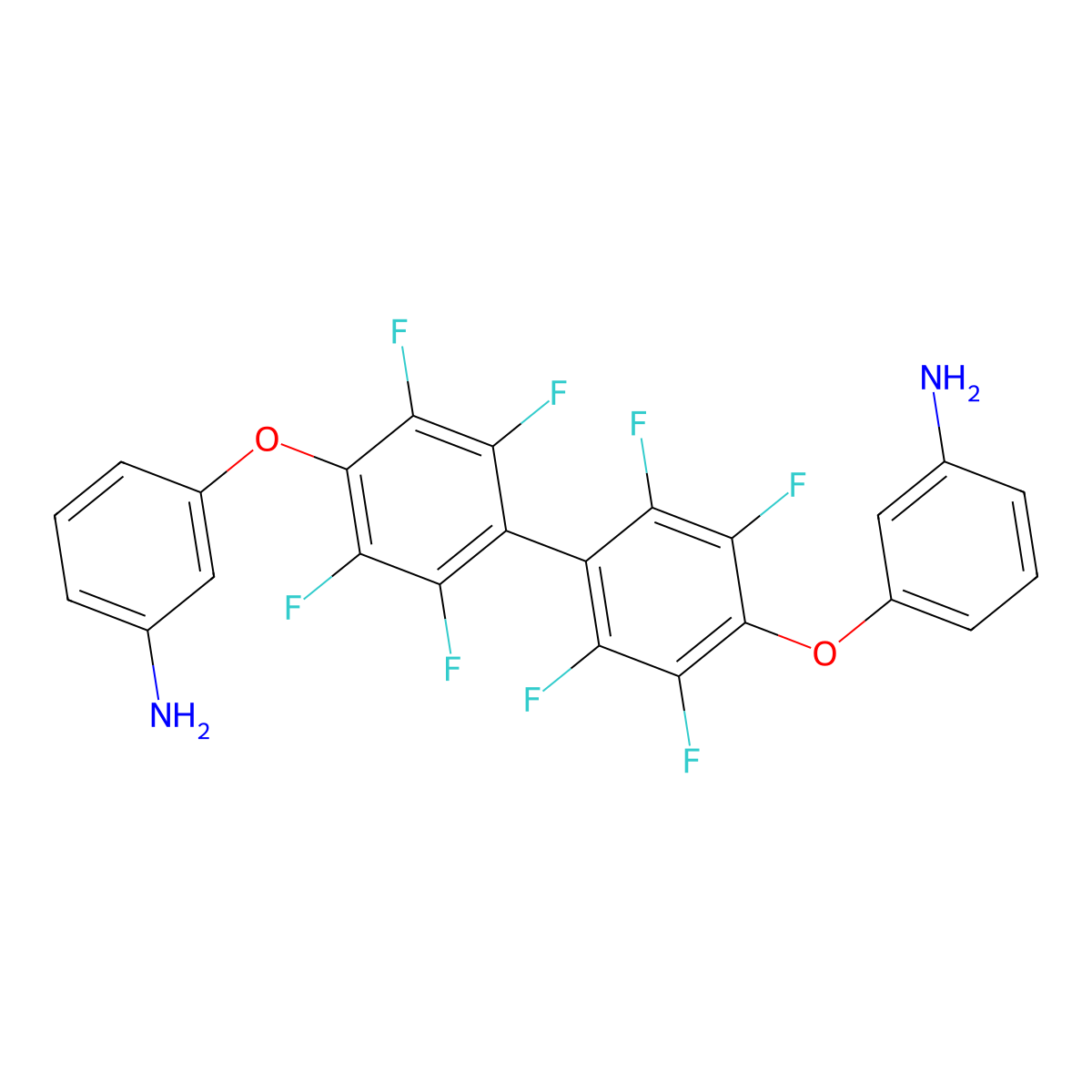 3-[4-[4-(3-Aminophenoxy)-2,3,5,6-tetrafluorophenyl]-2,3,5,6-tetrafluorophenoxy]aniline molecular structure, CAS 68090-62-0