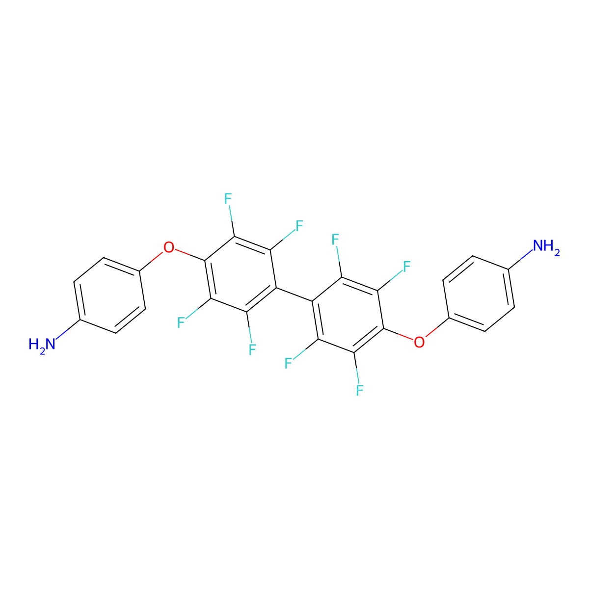 4-[4-[4-(4-Aminophenoxy)-2,3,5,6-tetrafluorophenyl]-2,3,5,6-tetrafluorophenoxy]aniline molecular structure, CAS 68090-63-1