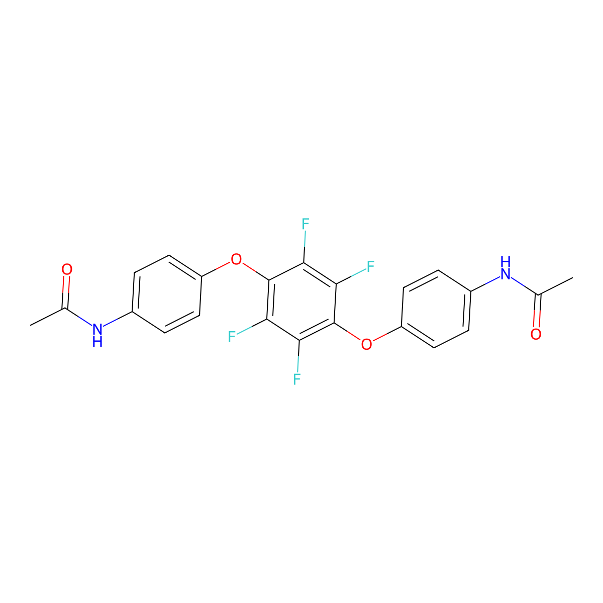 N-(4-{4-[4-(acetylamino)phenoxy]-2,3,5,6-tetrafluorophenoxy}phenyl)acetamide molecular structure, CAS 68090-65-3