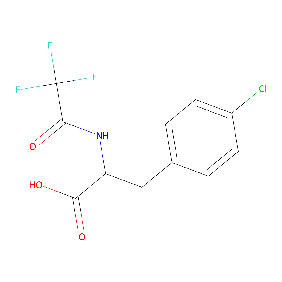 3-(4-Chlorophenyl)-2-(2,2,2-trifluoroacetamido)propanoic acid molecular structure, CAS 68090-87-9