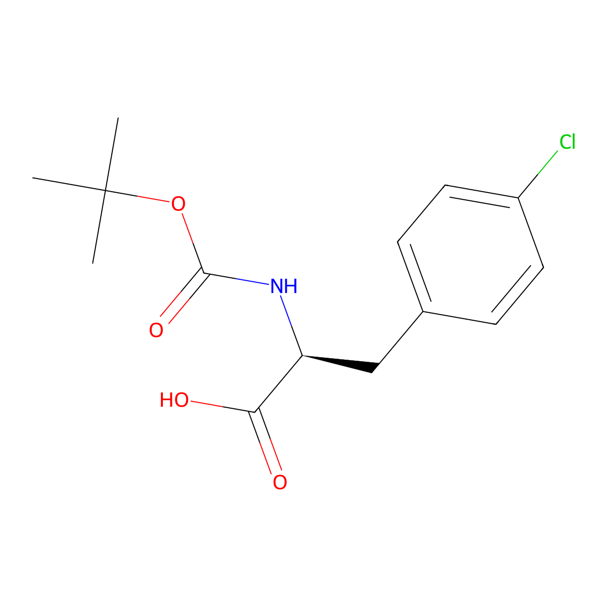 N-(tert-Butoxycarbonyl)-4-chloro-L-phenylalanine molecular structure, CAS 68090-88-0
