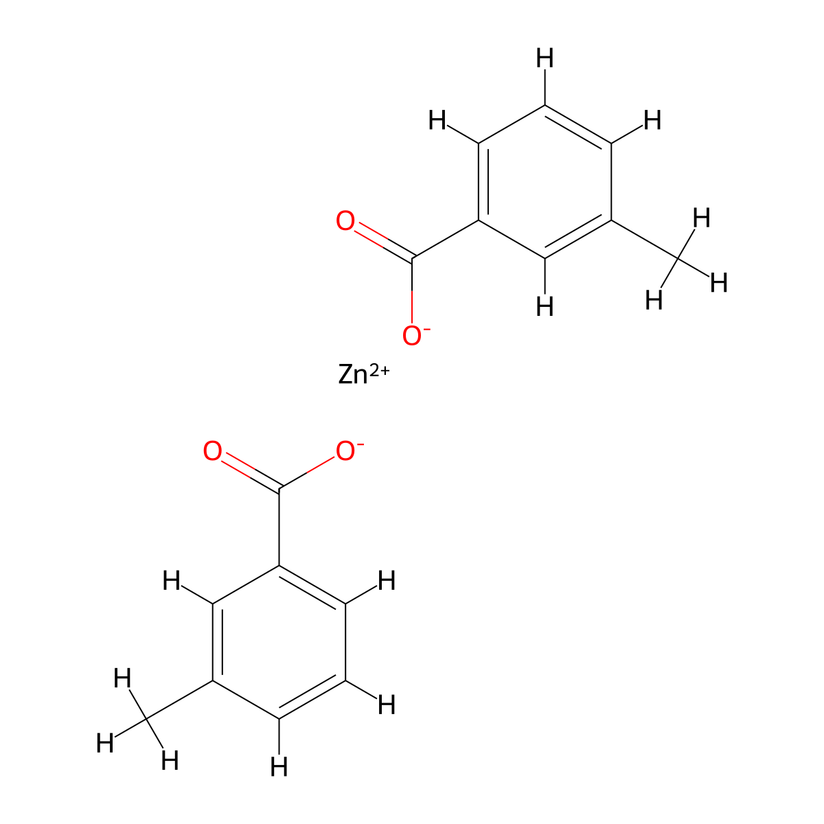 Benzoic acid, 3-methyl-, zinc salt (2:1) molecular structure, CAS 68092-46-6