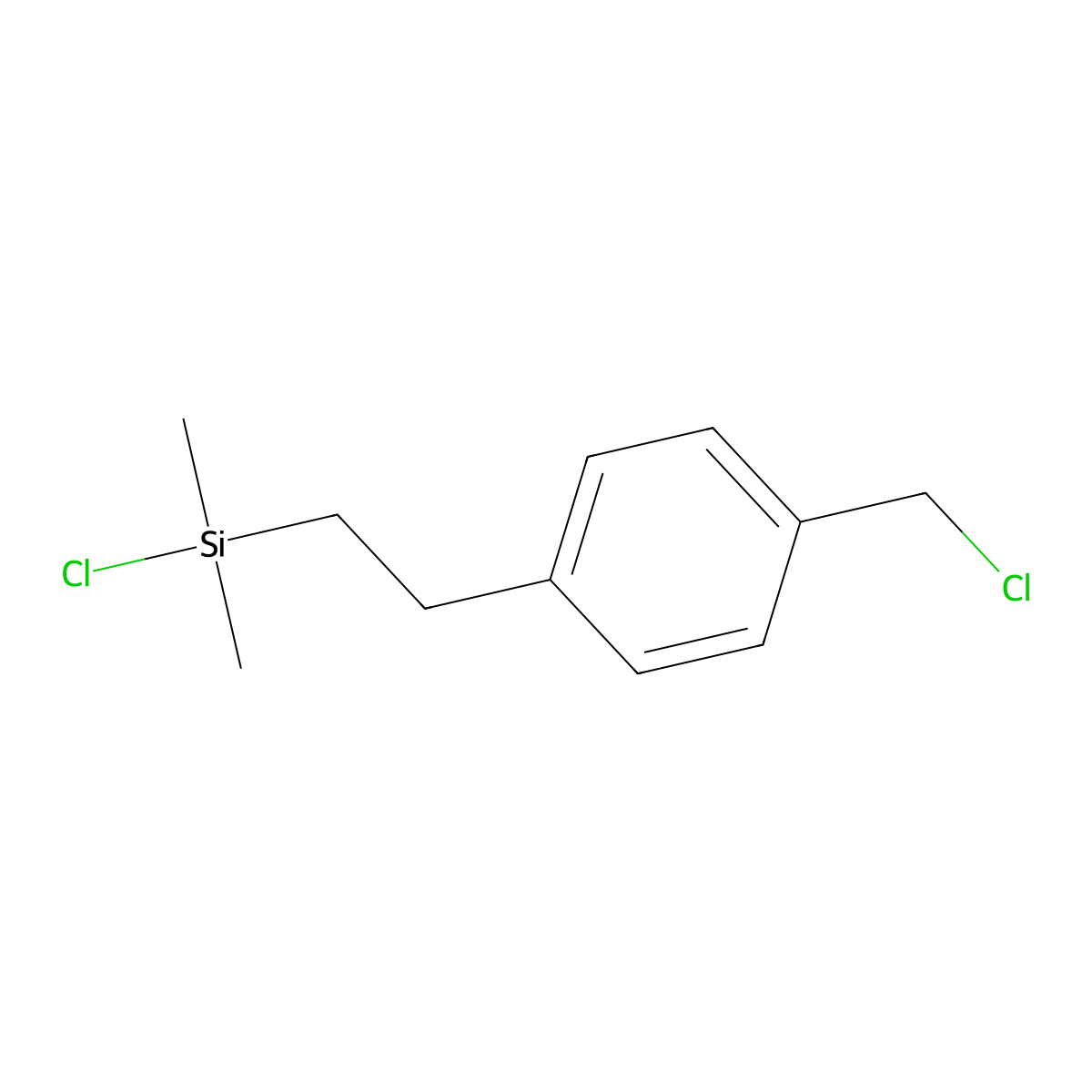 Chloro(2-(3(or4)-(chloromethyl)phenyl)ethyl)dimethylsilane molecular structure, CAS 68092-71-7