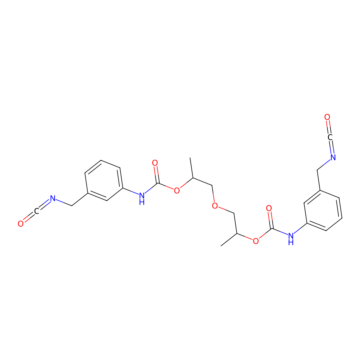 Carbamic acid, N-(3-isocyanatomethylphenyl)-, C,C'-[oxybis(1-methyl-2,1-ethanediyl)] ester molecular structure, CAS 68092-74-0