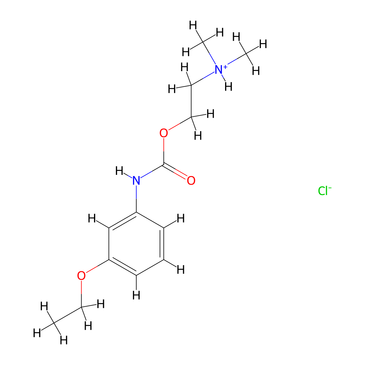 Carbanilic acid, m-ethoxy-, 2-(dimethylamino)ethyl ester, hydrochloride molecular structure, CAS 68097-49-4