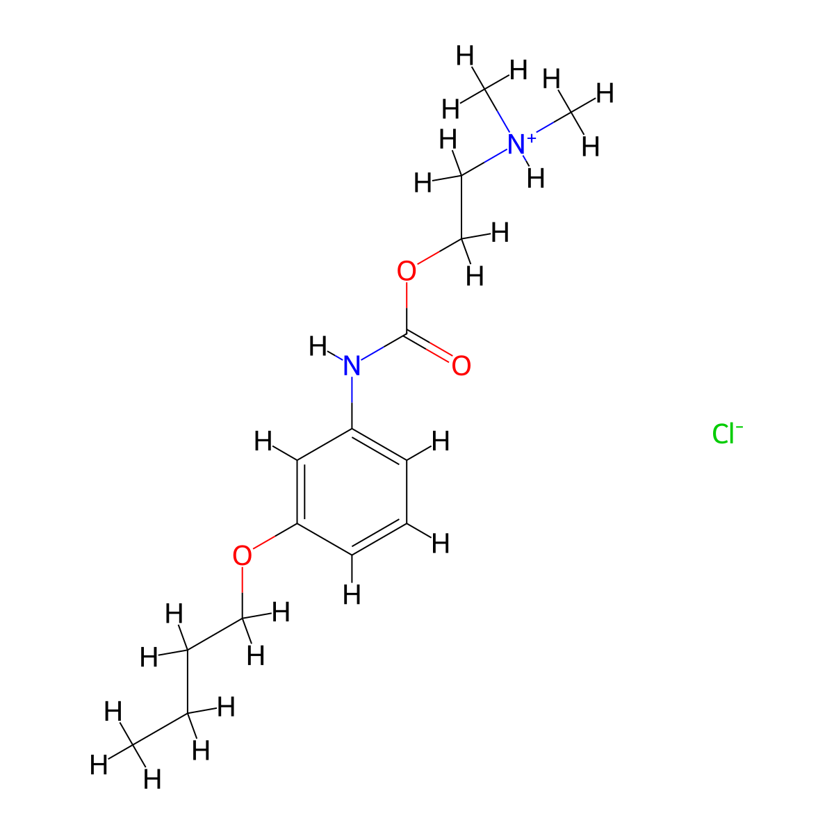 2-(Dimethylamino)ethyl hydrogen (3-butoxyphenyl)carbonimidate--hydrogen chloride (1/1) molecular structure, CAS 68097-55-2