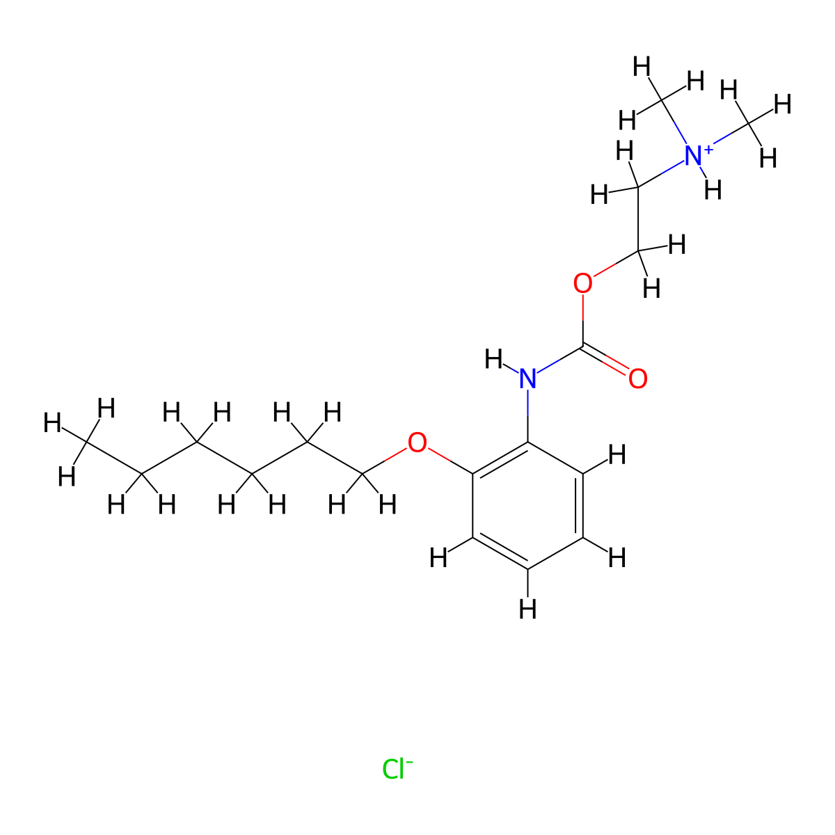 Carbanilic acid, o-hexyloxy-, 2-(dimethylamino)ethyl ester, hydrochloride molecular structure, CAS 68097-60-9