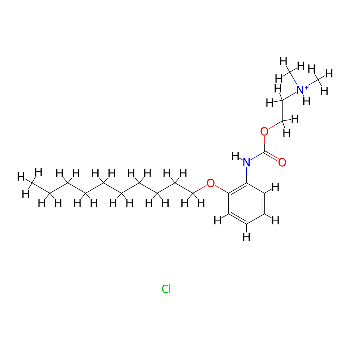 Carbanilic acid, o-decyloxy-, 2-(dimethylamino)ethyl ester, hydrochloride molecular structure, CAS 68097-71-2