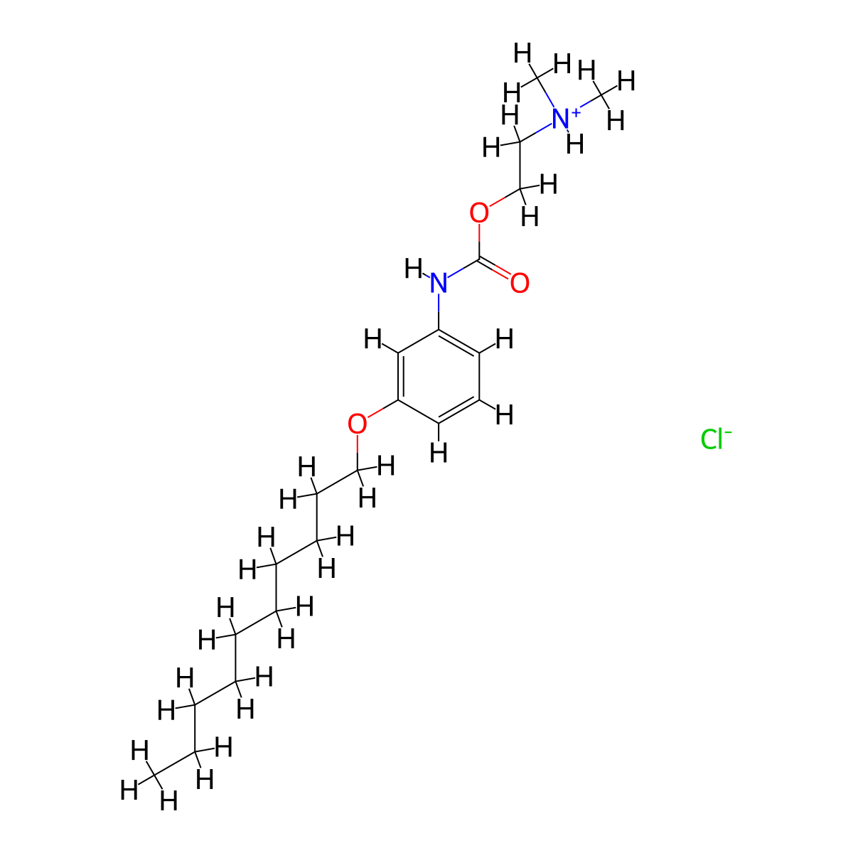 Carbanilic acid, m-decyloxy-, 2-(dimethylamino)ethyl ester, hydrochloride molecular structure, CAS 68097-72-3