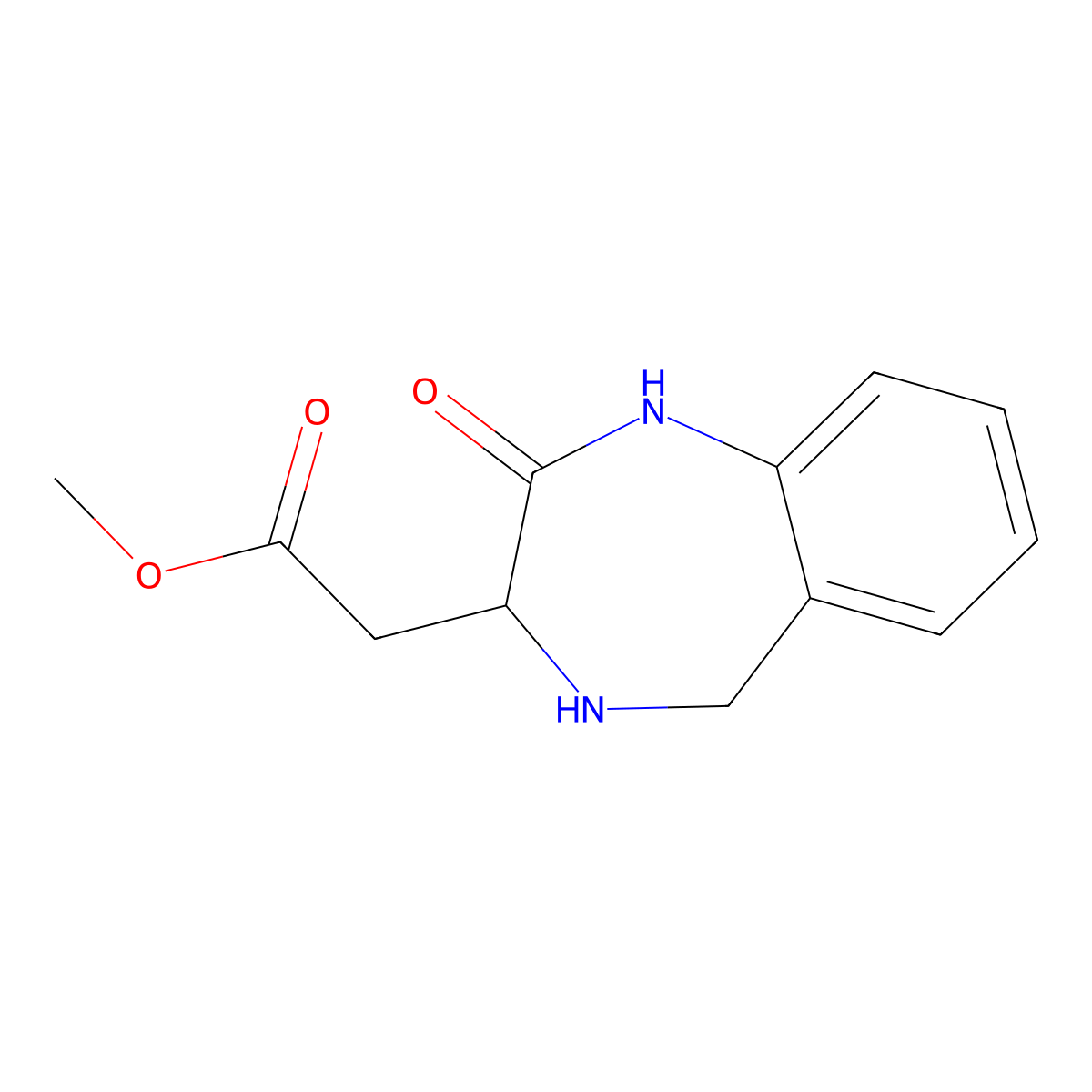 Methyl 2-(2-oxo-2,3,4,5-tetrahydro-1H-benzo[e][1,4]diazepin-3-yl)acetate molecular structure, CAS 680973-03-9