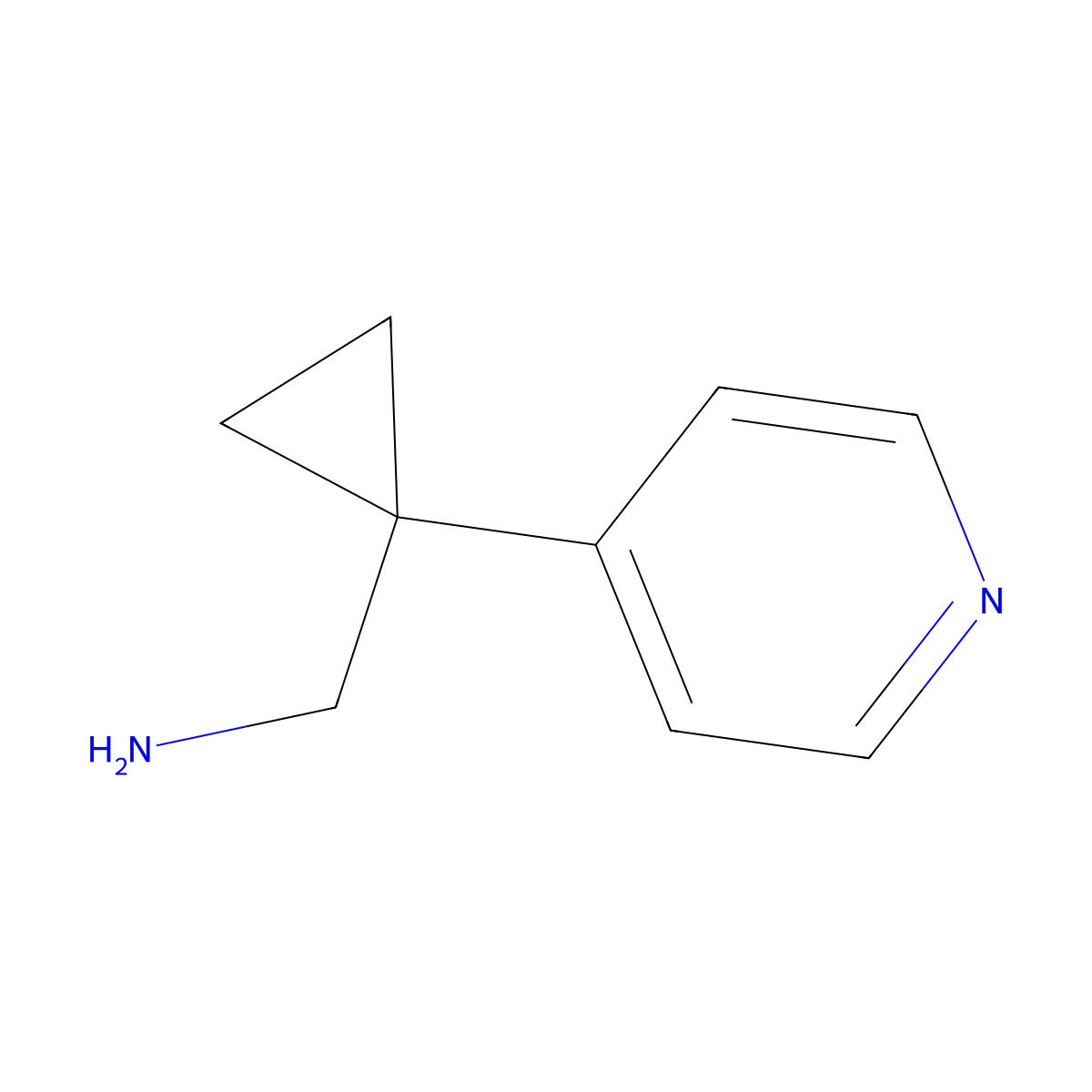(1-(Pyridin-4-YL)cyclopropyl)methanamine molecular structure, CAS 680973-08-4