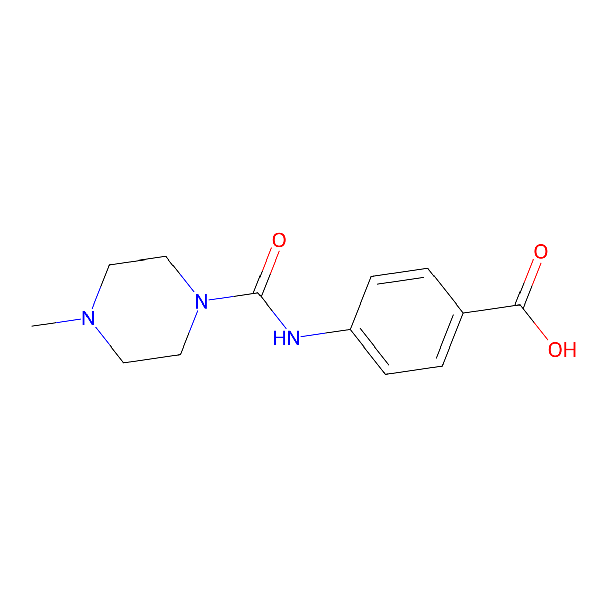 4-(4-Methylpiperazine-1-carboxamido)benzoic acid molecular structure, CAS 680983-11-3