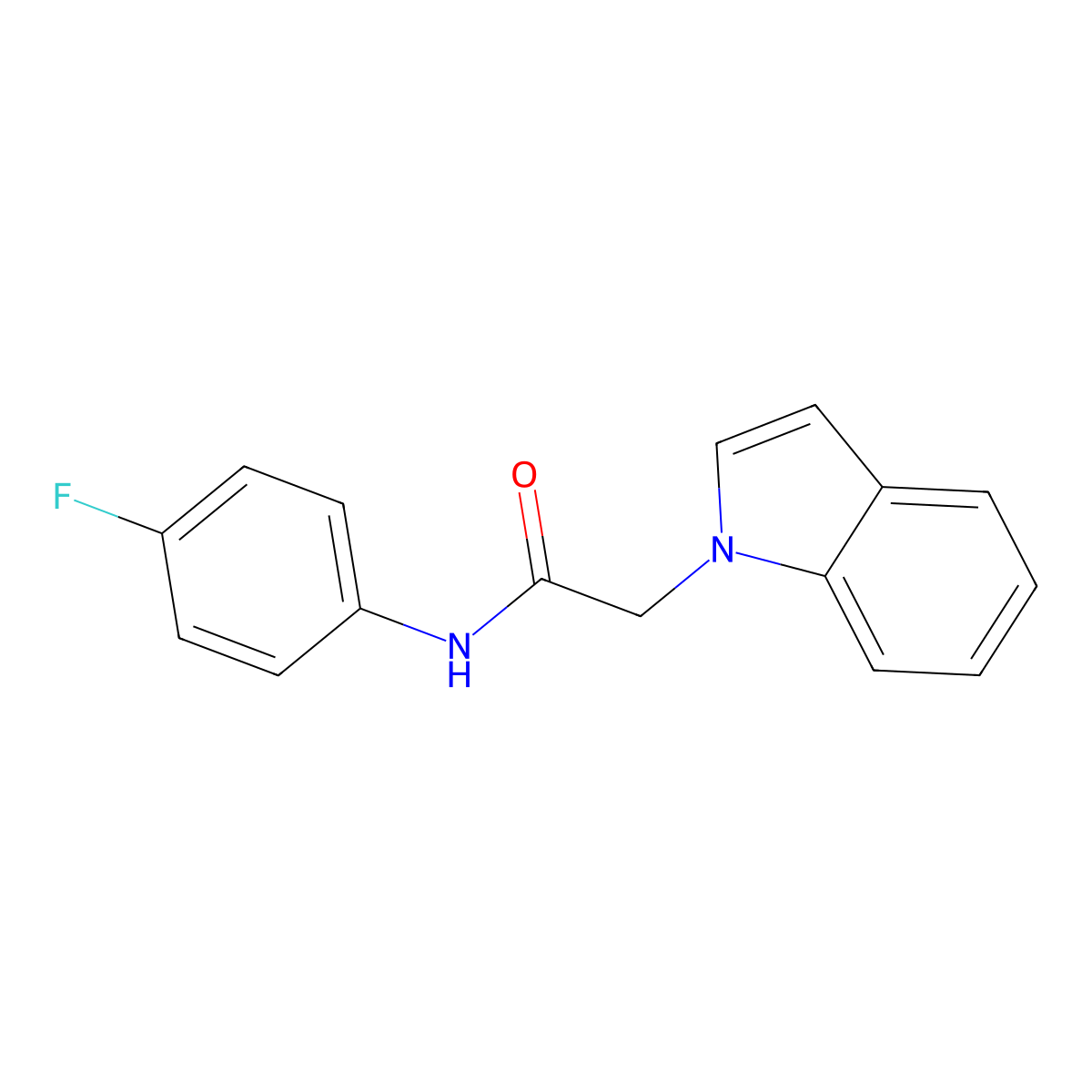 N-(4-fluorophenyl)-2-(1H-indol-1-yl)acetamide molecular structure, CAS 680991-39-3