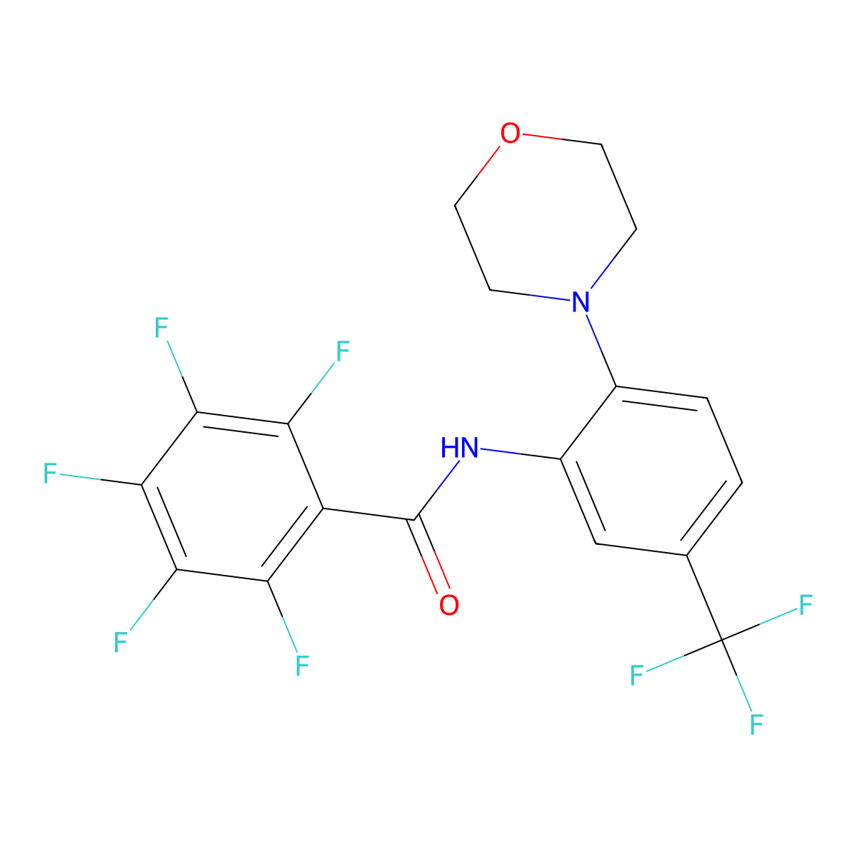 2,3,4,5,6-pentafluoro-N-[2-morpholin-4-yl-5-(trifluoromethyl)phenyl]benzamide molecular structure, CAS 680991-47-3
