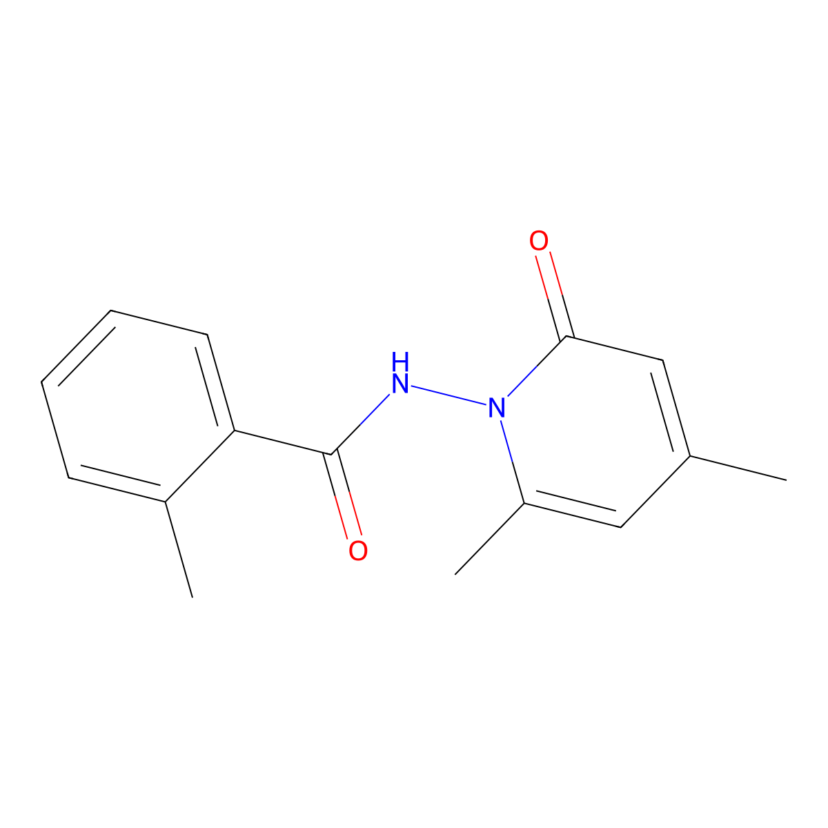 N-(4,6-dimethyl-2-oxopyridin-1(2H)-yl)-2-methylbenzamide molecular structure, CAS 680994-01-8