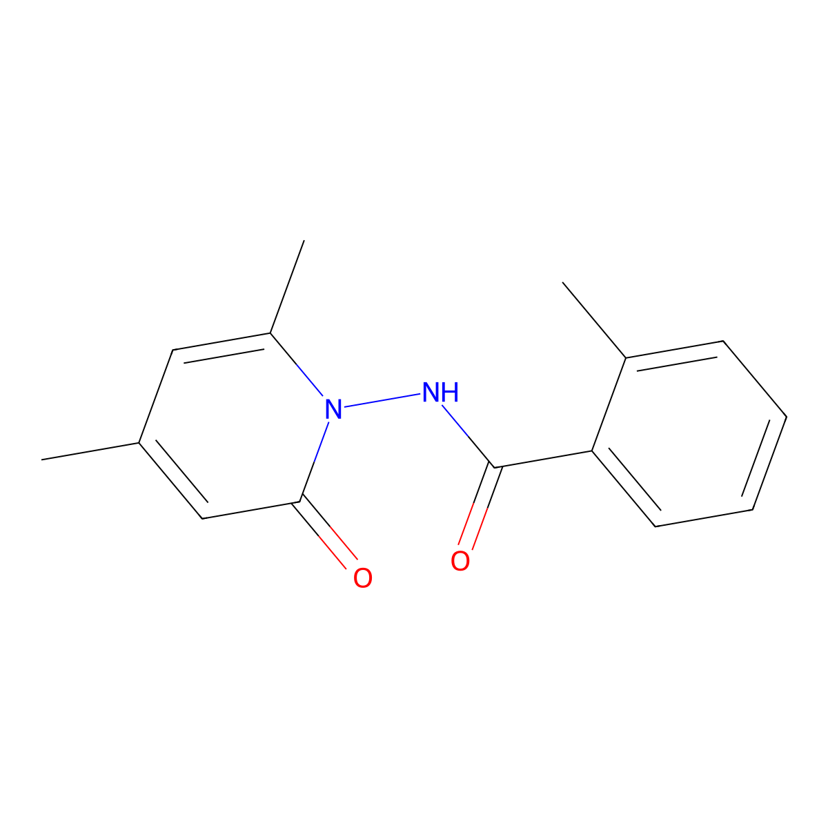 N-(4,6-dimethyl-2-oxopyridin-1(2H)-yl)-2-methylbenzamide molecular structure, CAS 680994-01-8