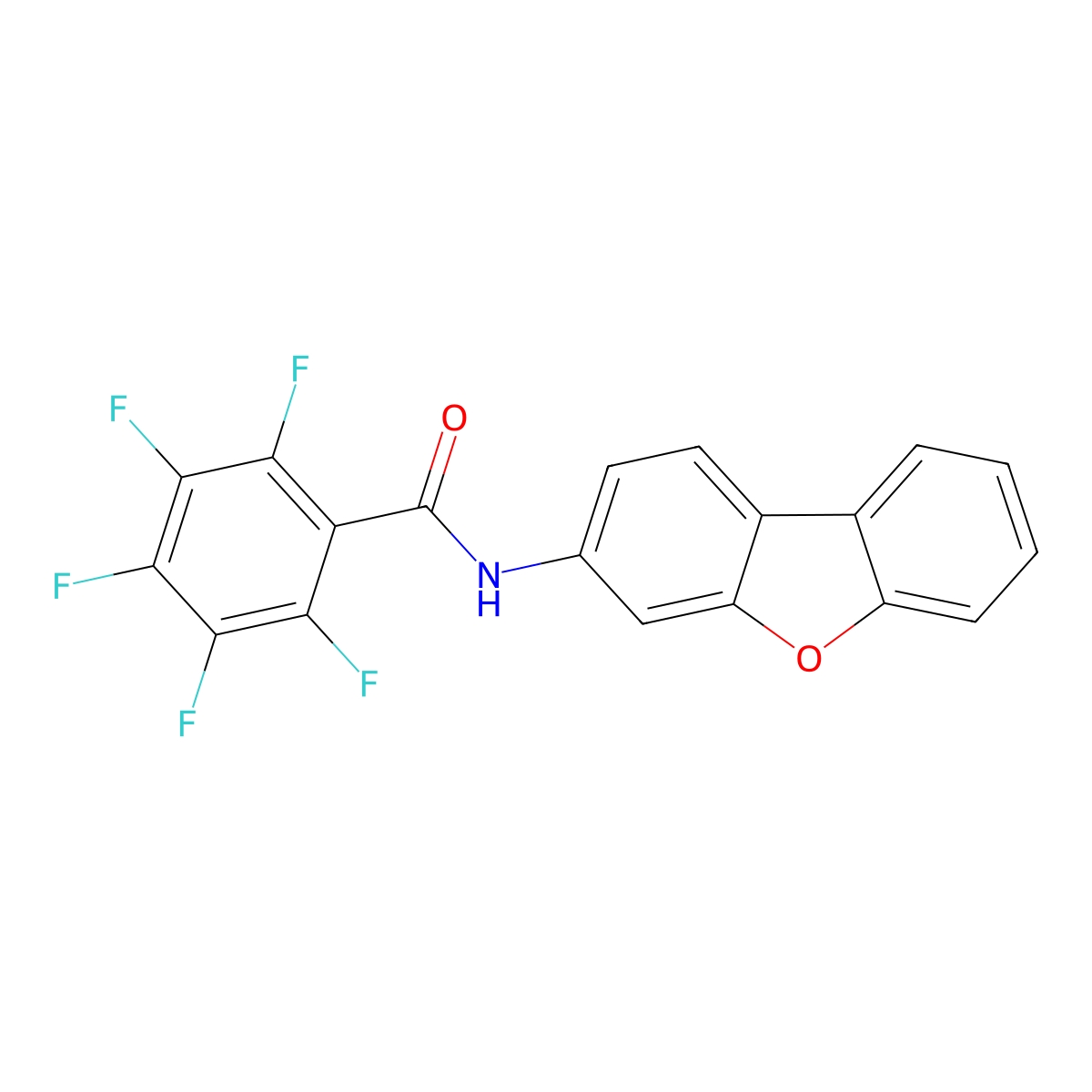 N-dibenzofuran-3-yl-2,3,4,5,6-pentafluorobenzamide molecular structure, CAS 680994-84-7
