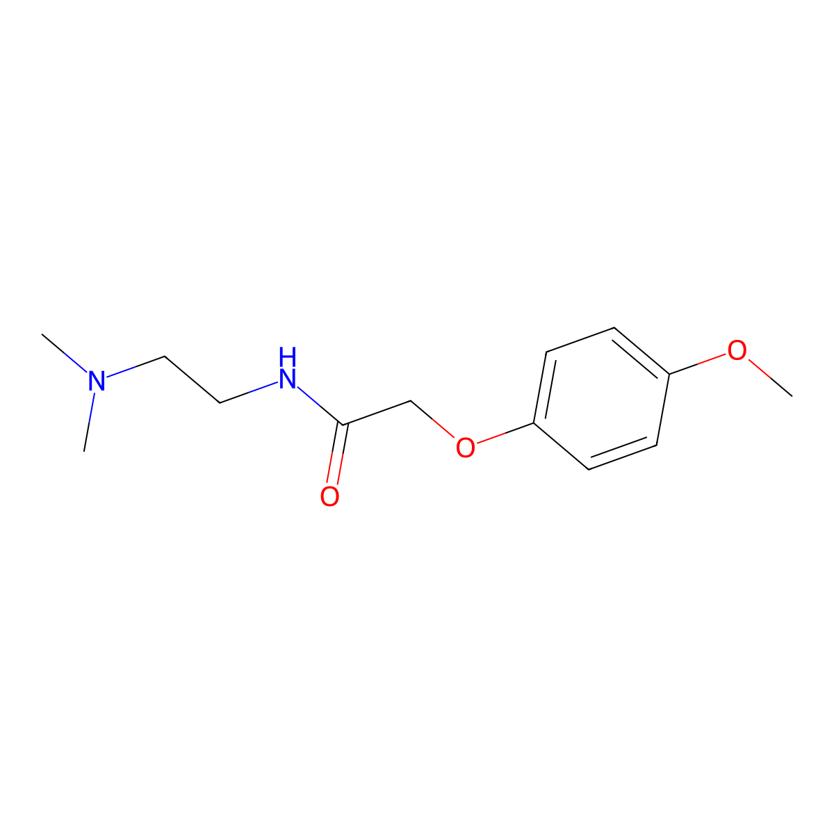 N-[2-(dimethylamino)ethyl]-2-(4-methoxyphenoxy)acetamide molecular structure, CAS 680995-40-8