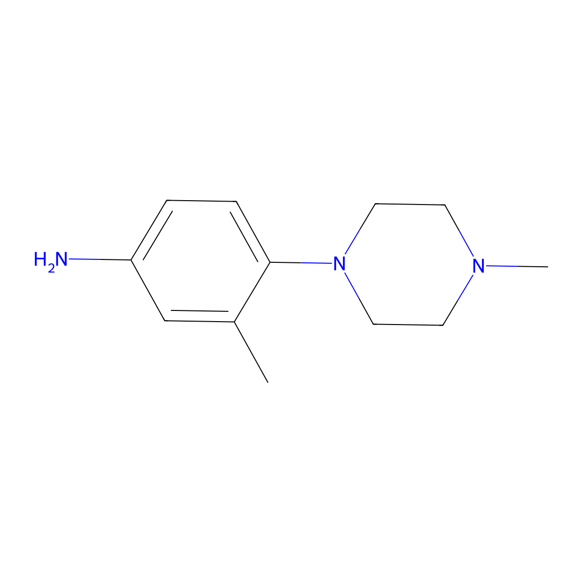 3-Methyl-4-(4-methylpiperazin-1-yl)aniline molecular structure, CAS 681004-50-2