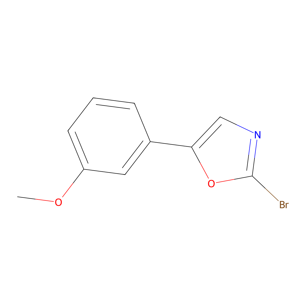 2-Bromo-5-(3-methoxyphenyl)oxazole molecular structure, CAS 681004-55-7
