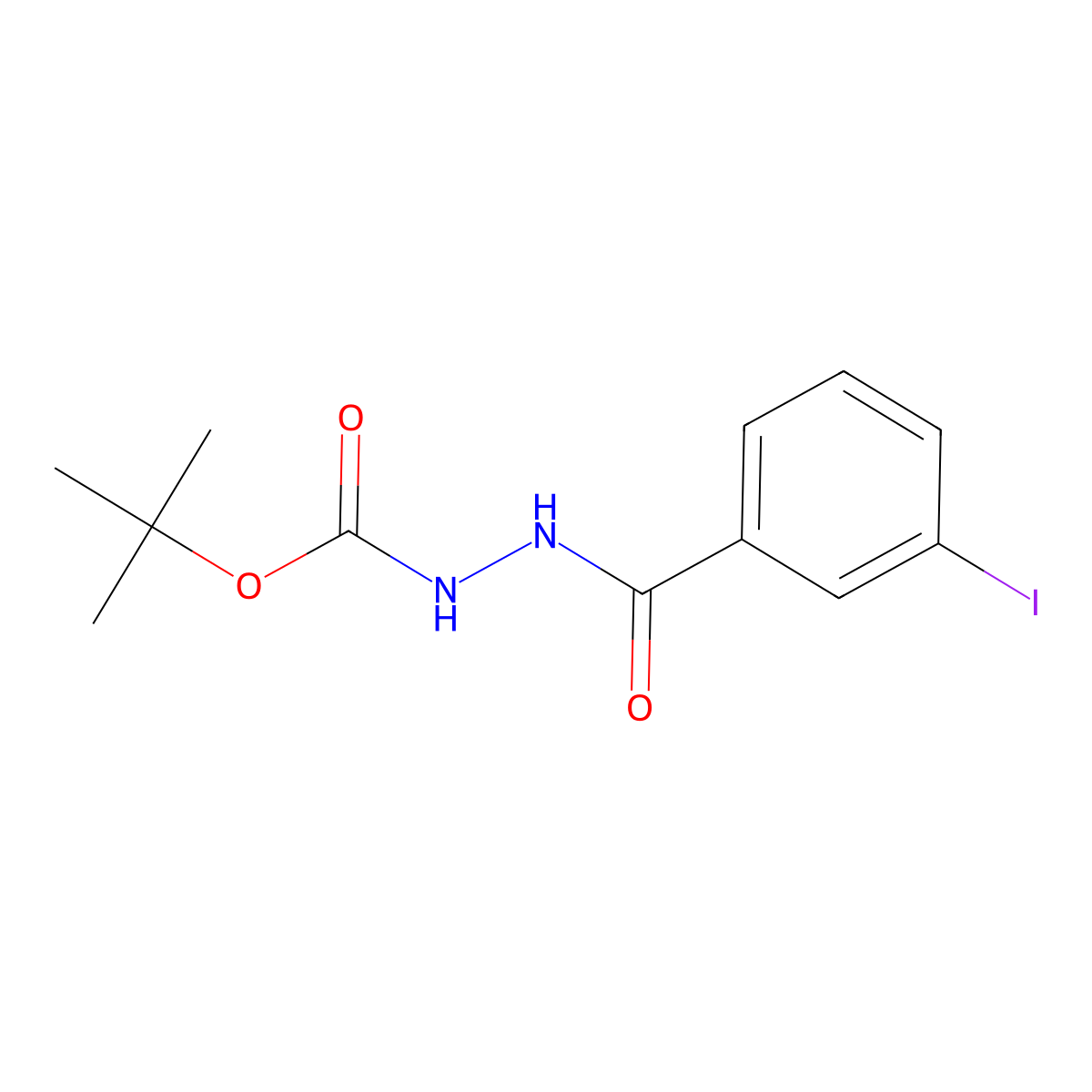 tert-butyl N-[(3-iodobenzoyl)amino]carbamate molecular structure, CAS 681005-88-9