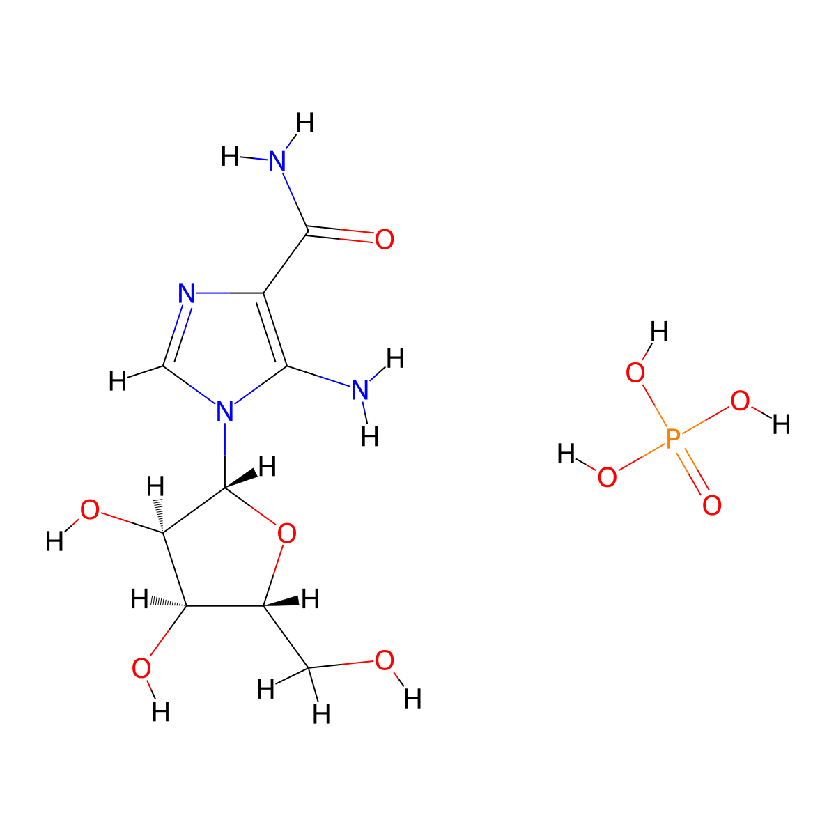 AICAR (phosphate) molecular structure, CAS 681006-28-0