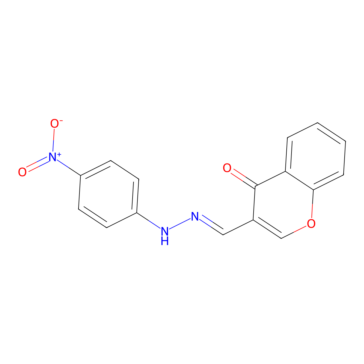4-Oxo-4H-1-benzopyran-3-carboxaldehyde 3-[2-(4-Nitrophenyl)hydrazone] molecular structure, CAS 68101-20-2
