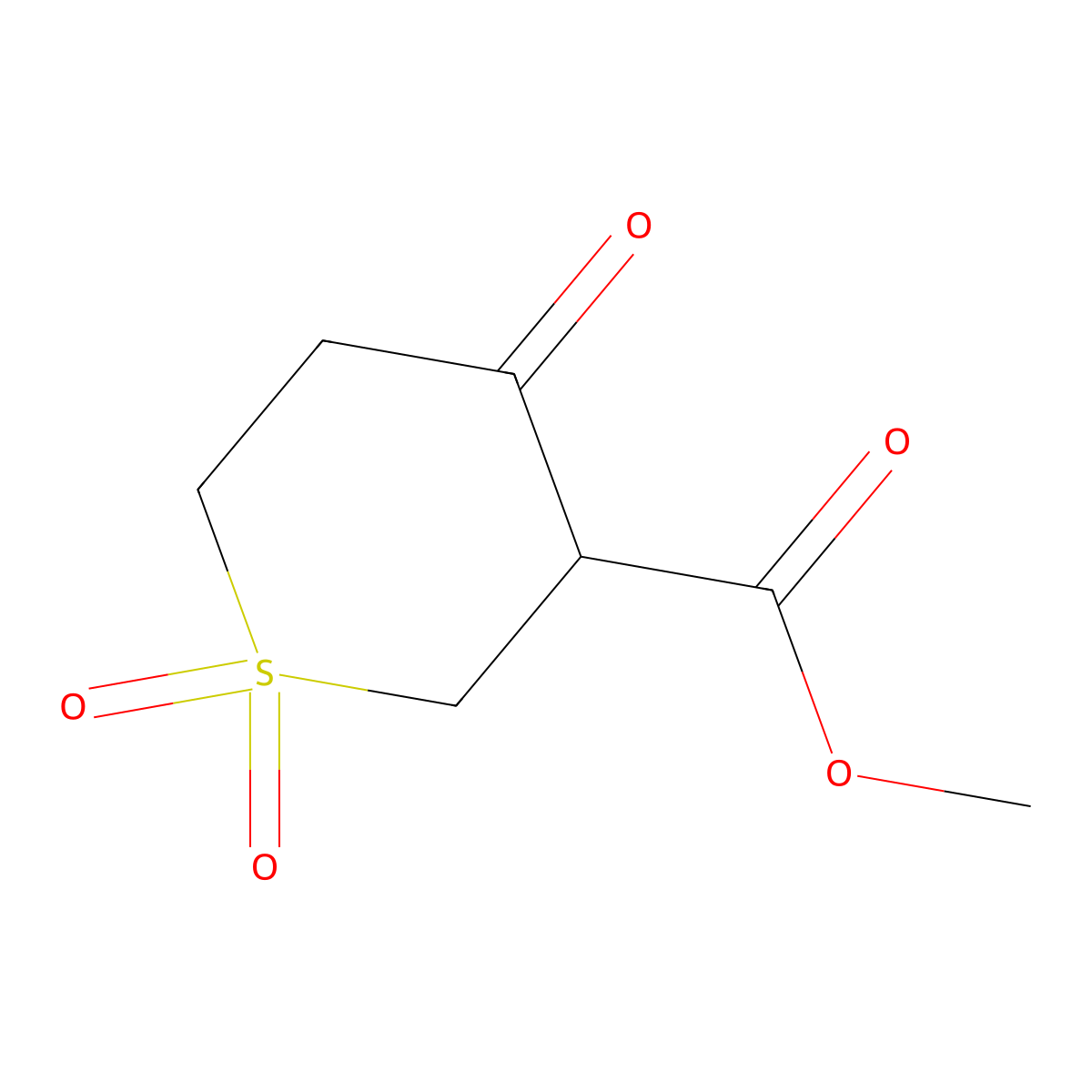 methyl 4-oxotetrahydro-2H-thiopyran-3-carboxylate 1,1-dioxide molecular structure, CAS 68101-59-7