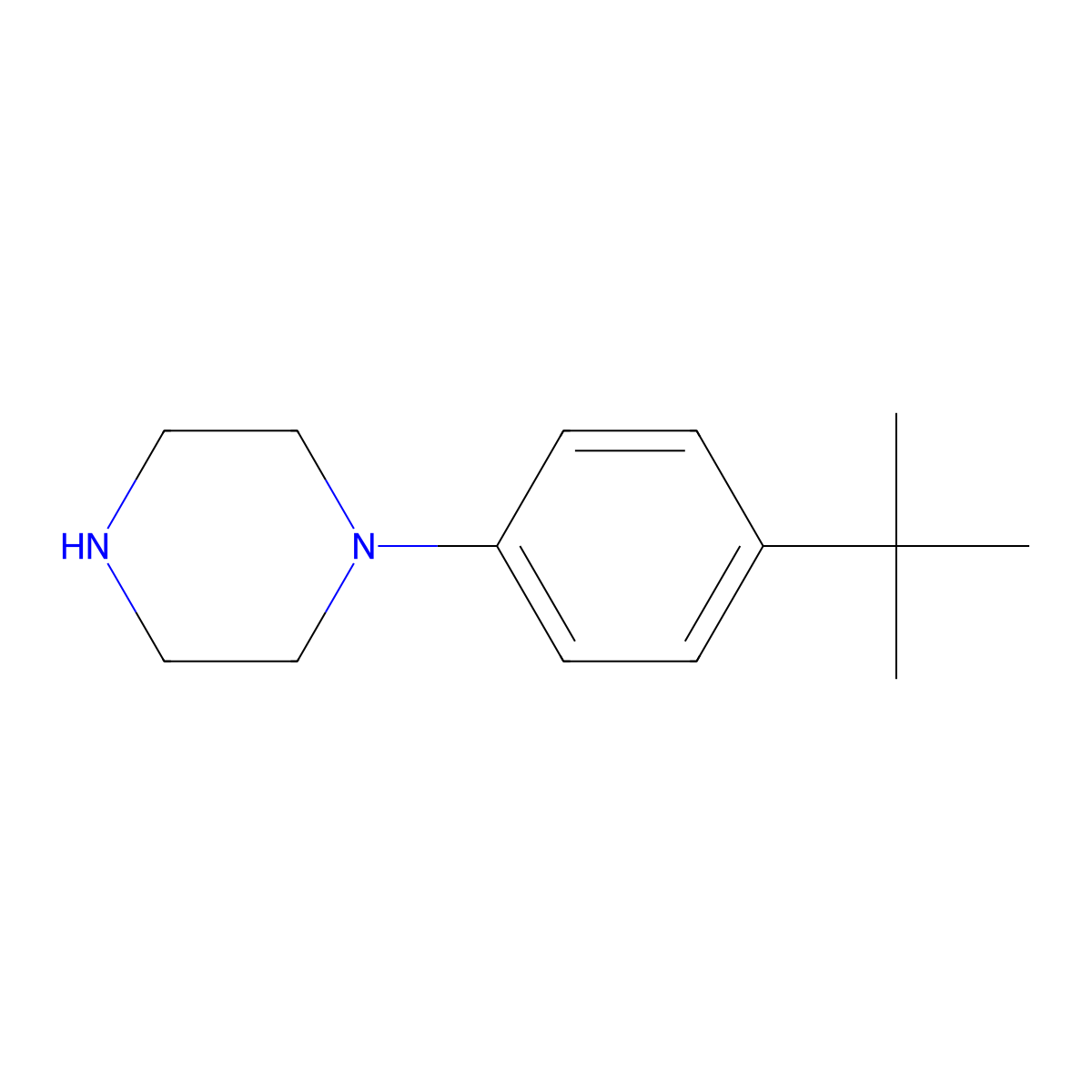 1-(4-tert-Butylphenyl)piperazine molecular structure, CAS 68104-61-0