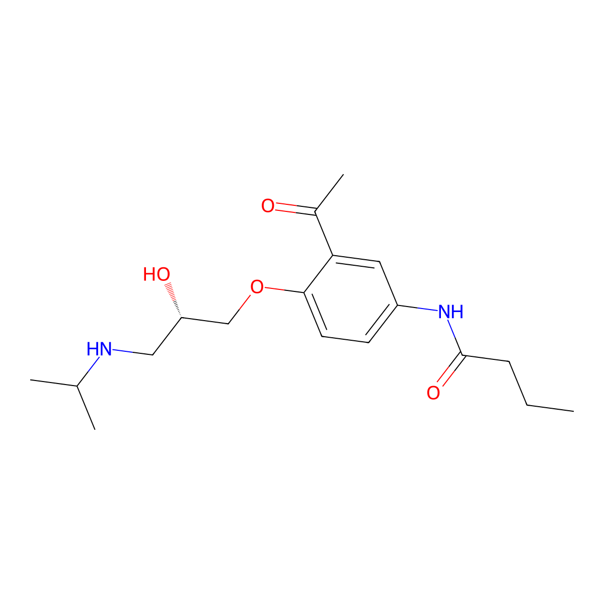 Acebutolol, (S)- molecular structure, CAS 68107-82-4