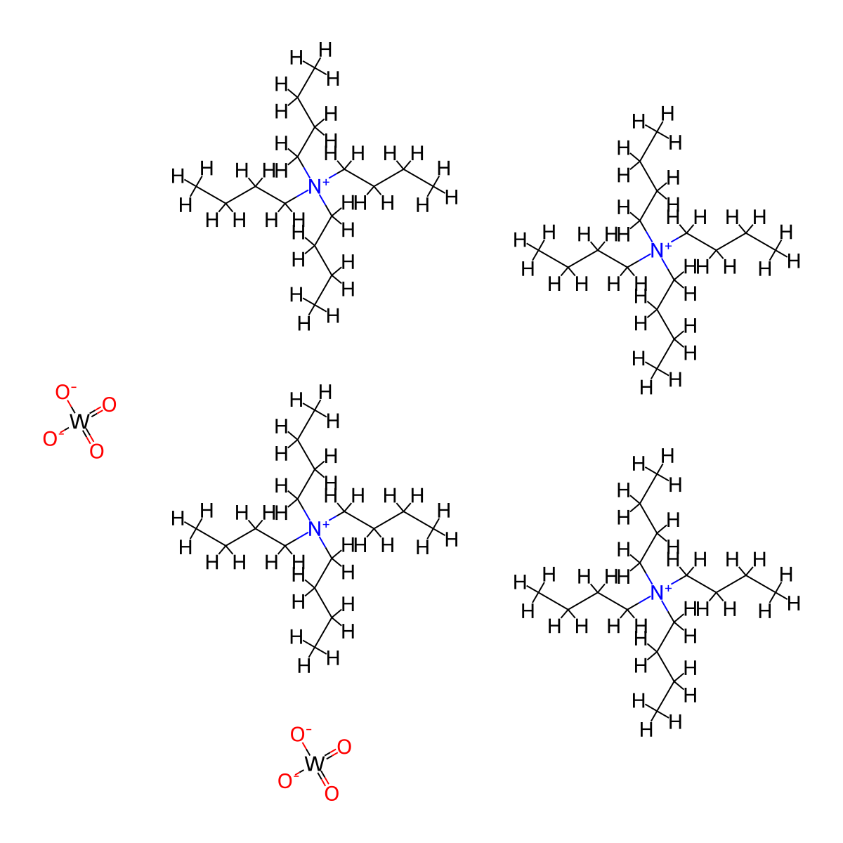 Tetrakis(tetrabutylammonium) decatungstate molecular structure, CAS 68109-03-5