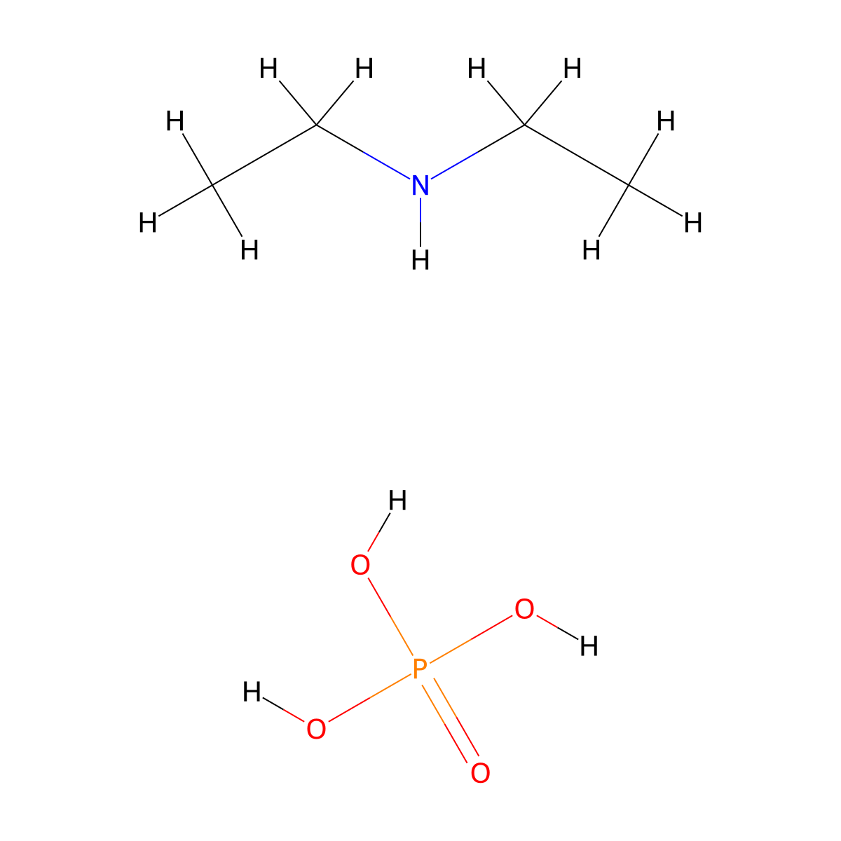 Ethanamine, N-ethyl-, phosphate (1:1) molecular structure, CAS 68109-72-8