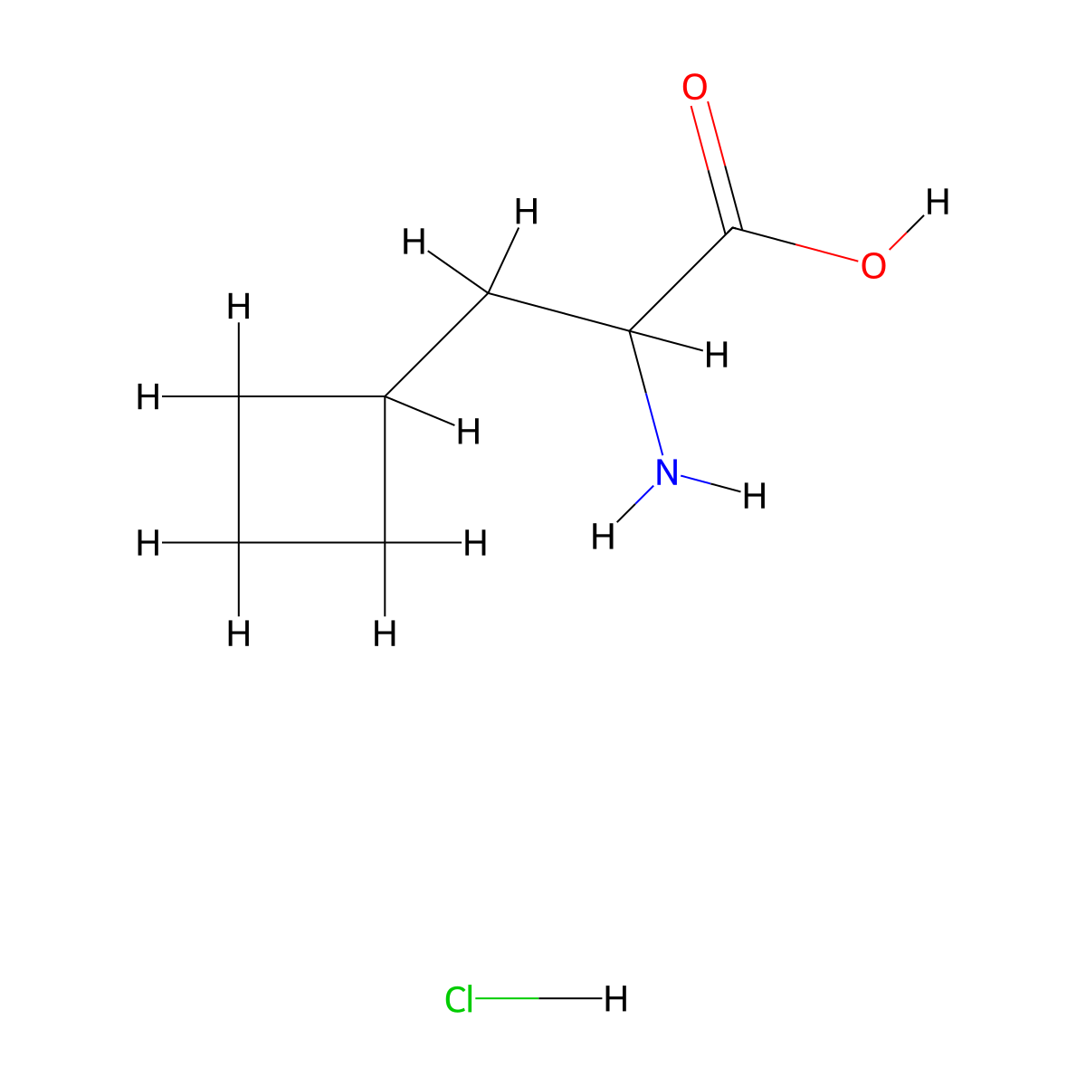 2-Amino-3-cyclobutylpropanoic acid hydrochloride molecular structure, CAS 681128-35-8
