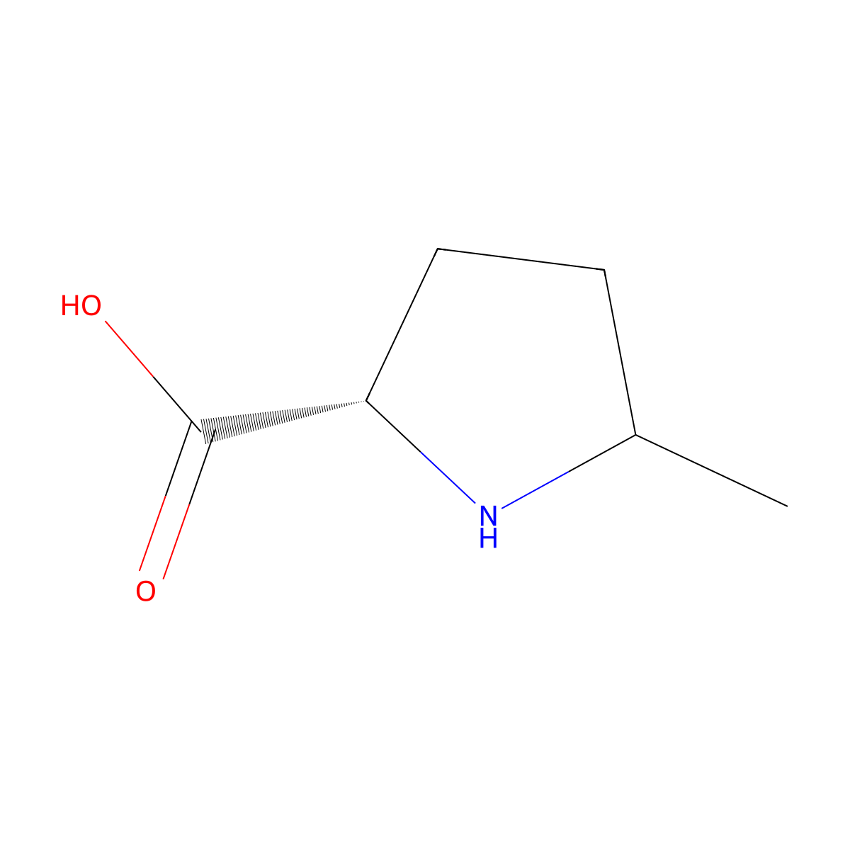 (2S)-5-Methylpyrrolidine-2-carboxylic acid molecular structure, CAS 681128-94-9