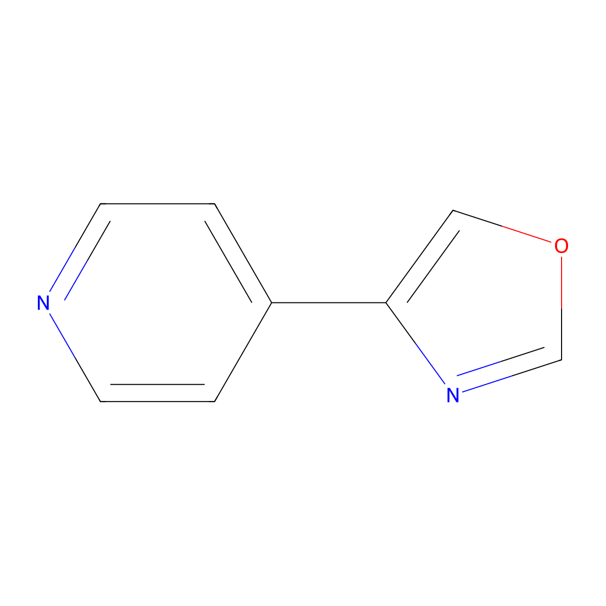4-(1,3-Oxazol-4-yl)pyridine molecular structure, CAS 681135-59-1