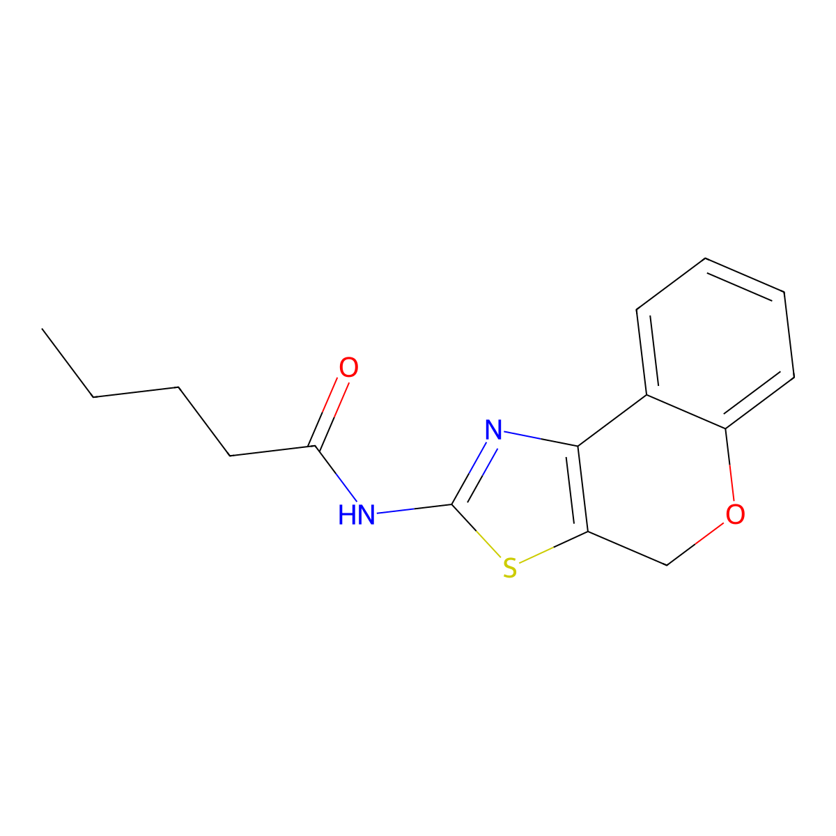 N-{4H-chromeno[4,3-d][1,3]thiazol-2-yl}pentanamide molecular structure, CAS 681156-15-0