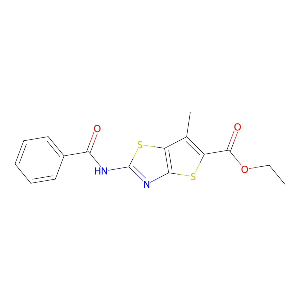 Ethyl 2-benzamido-6-methylthieno[2,3-d][1,3]thiazole-5-carboxylate molecular structure, CAS 681156-23-0