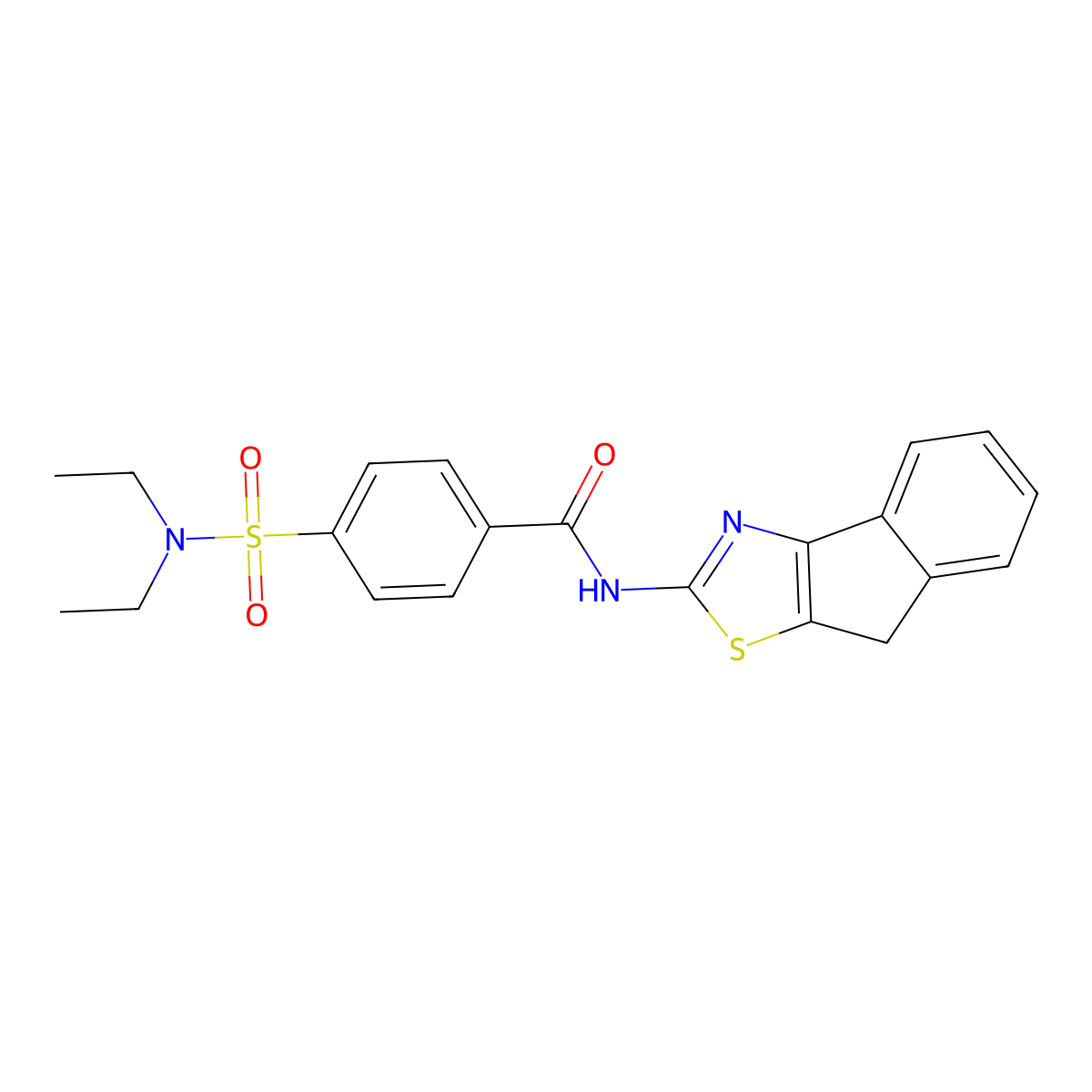 4-(N,N-diethylsulfamoyl)-N-(8H-indeno[1,2-d]thiazol-2-yl)benzamide molecular structure, CAS 681156-89-8