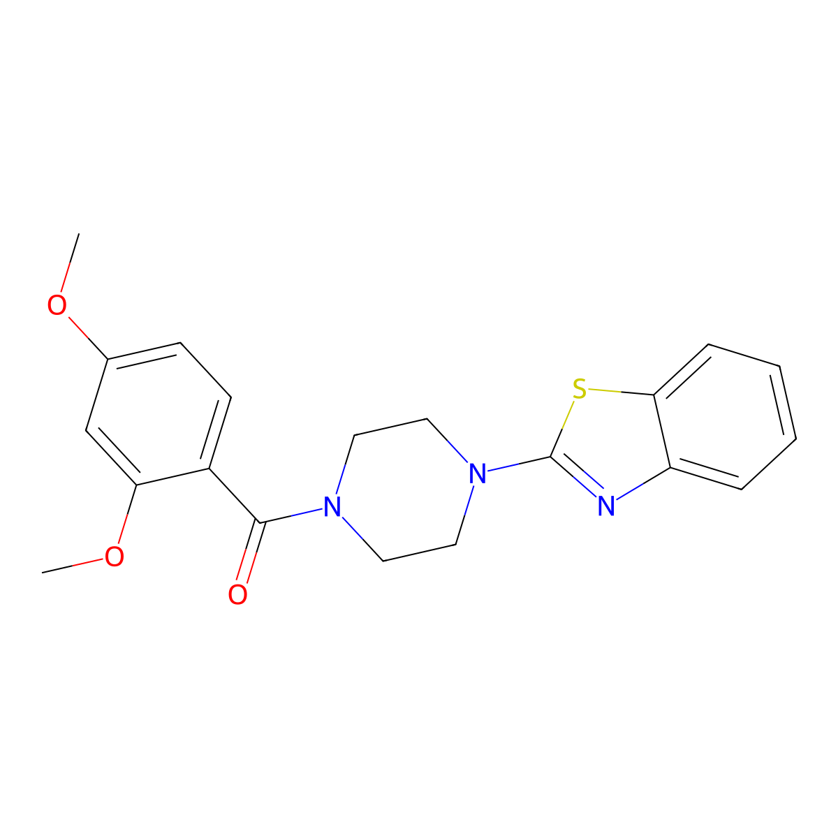(4-(Benzo[d]thiazol-2-yl)piperazin-1-yl)(2,4-dimethoxyphenyl)methanone molecular structure, CAS 681157-60-8